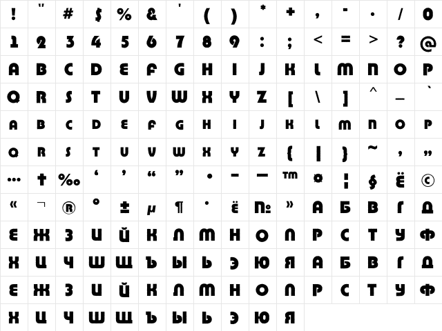a_BighausTitulRg ExtraBold  glyph index