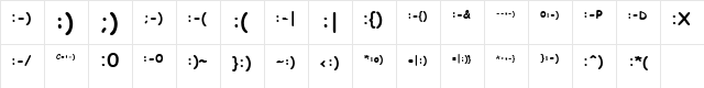 KR Deb's Emoticons Regular  glyph index