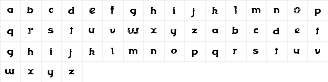 FLOWERFLOW Regular  glyph index