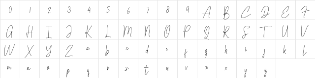 Biellsa Regular  glyph index