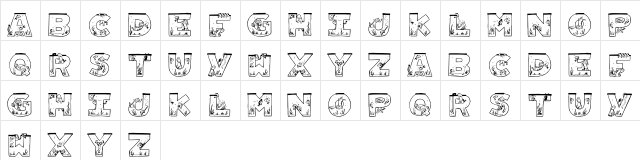 Aquarium Regular  glyph index