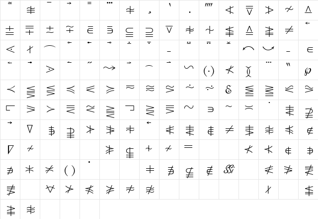 QuantaPiOneSSK Regular  glyph index