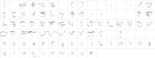 Wage Marry Hollow Regular  glyph index