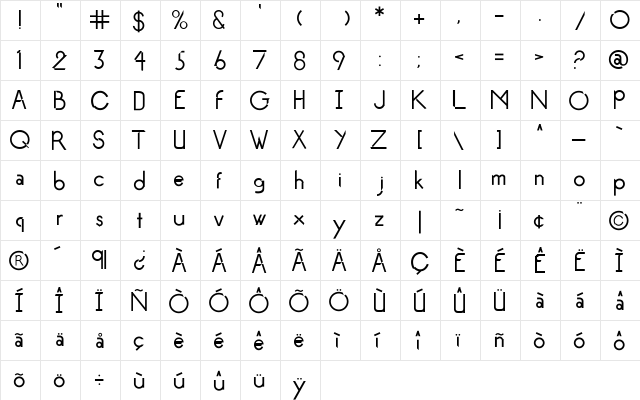 Imbalance Medium  glyph index