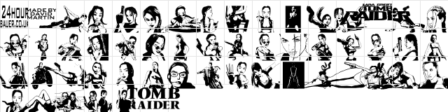 Lara Croft Tomb Raider Regular  glyph index