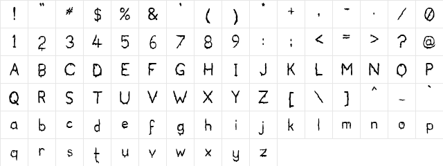 Red Stream Regular  glyph index