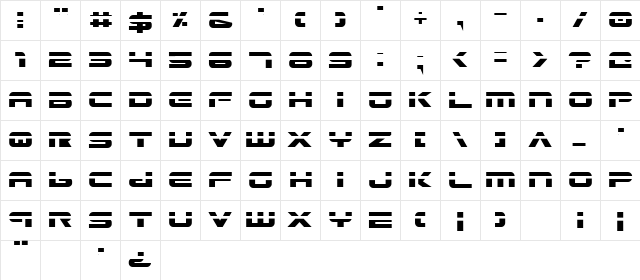 Gunship Laser Laser  glyph index