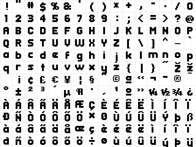 header 08_65 Regular  glyph index