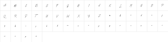 ZambiaSignature Regular  glyph index