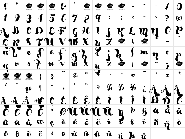 Bumblebees Demo Regular  glyph index