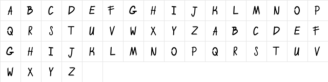 ENJOY BOY Regular  glyph index