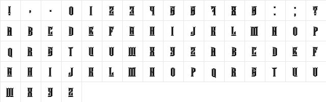 Damages 3D Filled Regular  glyph index