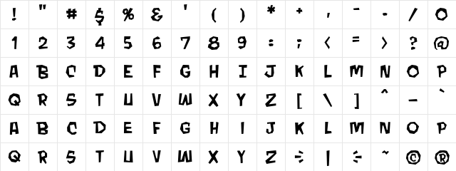 MondoBeyondo BB Regular  glyph index