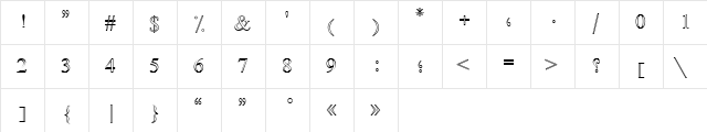 UL Amjad Outline Regular  glyph index