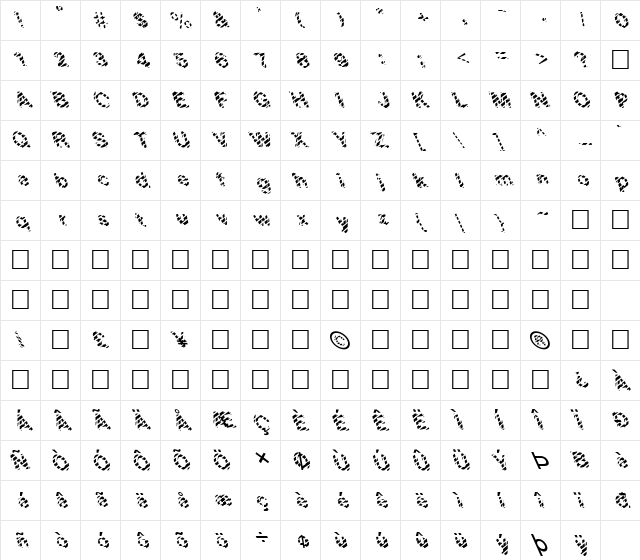FZ UNIQUE 20 STRIPED LEFTY Normal  glyph index
