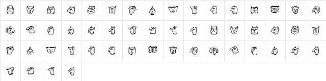 Menge Regular  glyph index
