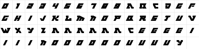 Layla Regular  glyph index