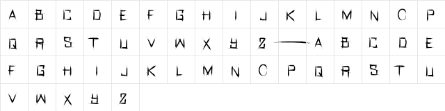 Real Horror Regular  glyph index