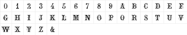ExtraOrnamentalNo2 Regular  glyph index