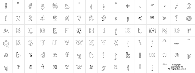 Ooky Regular  glyph index