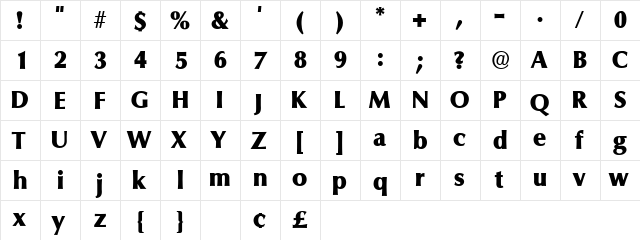 Ferrule Display SSi Regular  glyph index