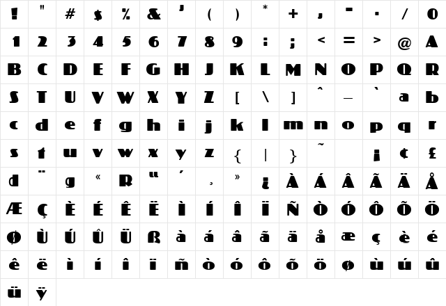 Kollman Regular  glyph index