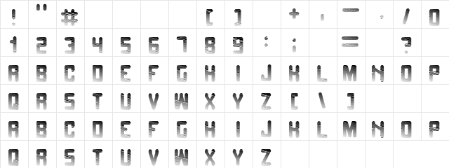 fanzy gray Regular  glyph index
