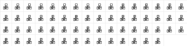 KR Camera Fun Regular  glyph index