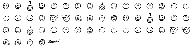 Sketchy Smiley Regular  glyph index