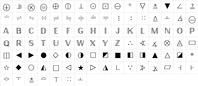 MathematicalPi 6 Regular  glyph index