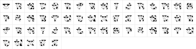 Conrads Cows Regular  glyph index