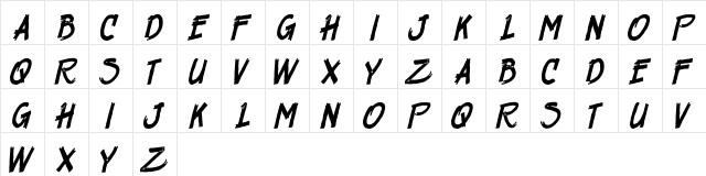 H74 Infected Zombie Regular  glyph index