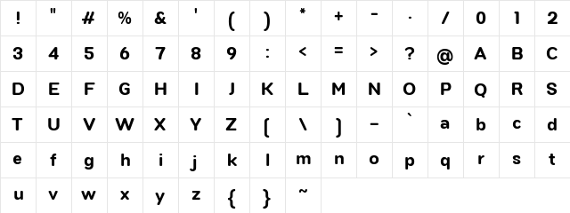 Monkhang Bold  glyph index