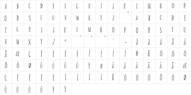 SUNDANCE PERSONAL USE Regular  glyph index