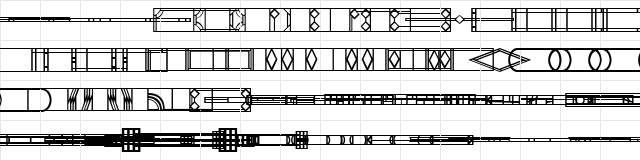 SC Glass Buttonsnbars Regular  glyph index