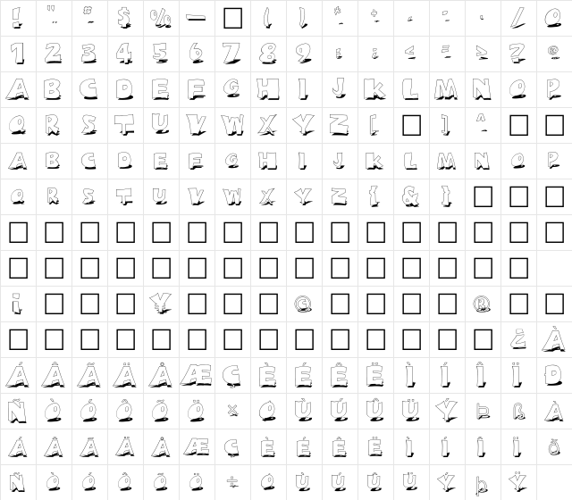 FZ JAZZY 10 SHADOW Normal  glyph index