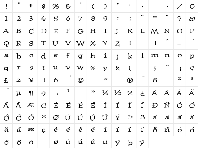 Journal-Ultra Ultra  glyph index
