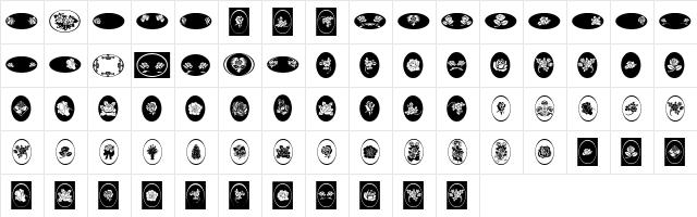 WWRosebud Regular  glyph index
