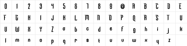 Chronosphere Regular  glyph index