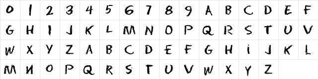 LHF Basher Regular  glyph index