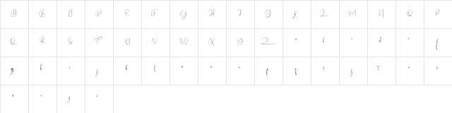 Mistari Free Regular  glyph index