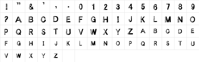 Under your bed Regular  glyph index