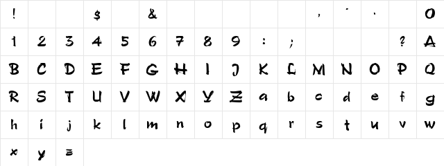 Grid Regular  glyph index