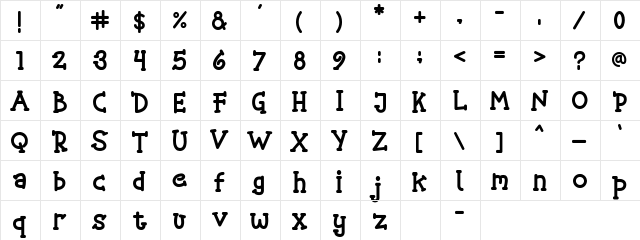 East Djakarta Regular  glyph index