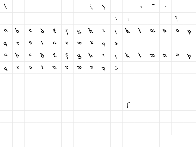Black Aria 1 Regular  glyph index