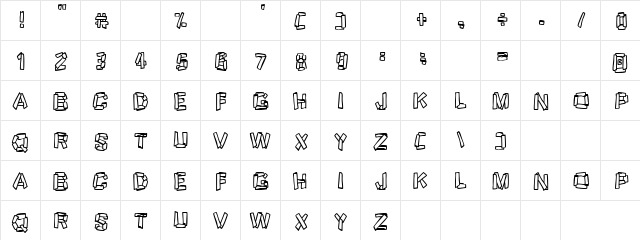 Redstone hollow Regular  glyph index