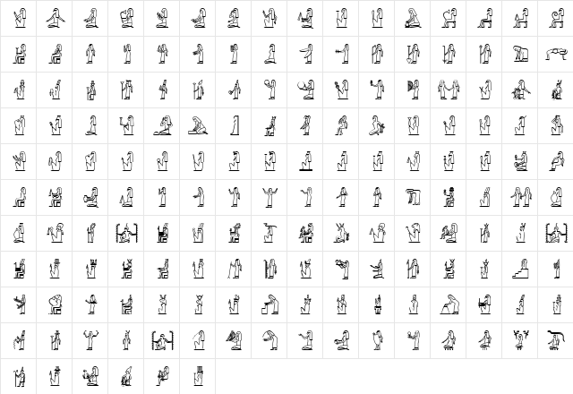 GlyphExtLibD Medium  glyph index