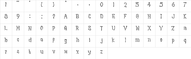 CARPENTER Regular  glyph index