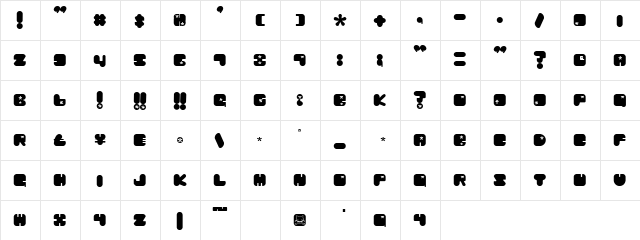 Love Doll Salon Astrospice Regular  glyph index