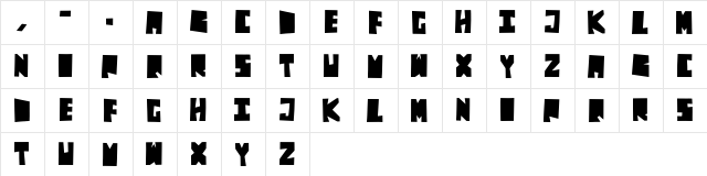 Block Type Regular  glyph index